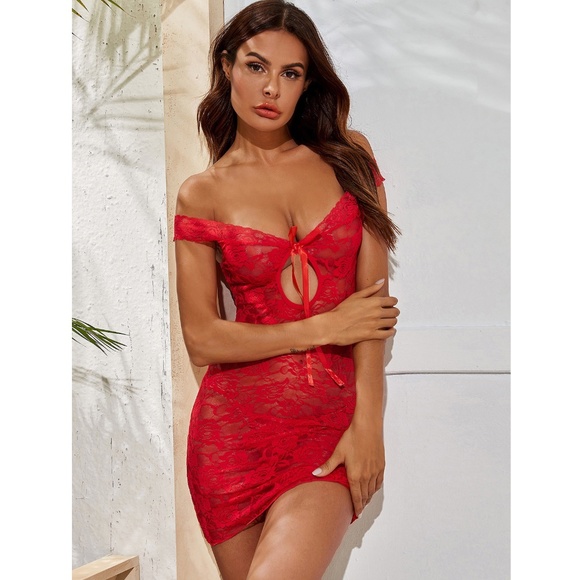 Rouge! Other - Dress + Thong Sexy Red Lace Lingerie Set